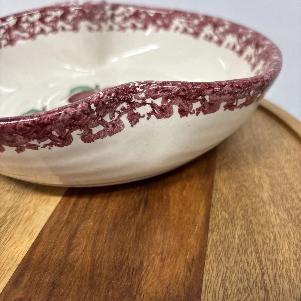 Vintage 1994 NEHER Clay In Motion Pottery Apple Torte Baking Dish With Recipe